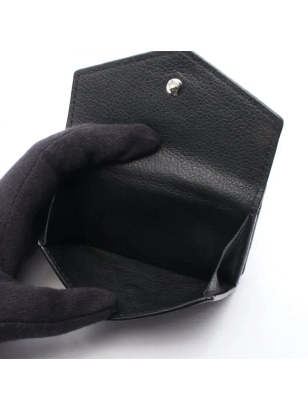 Louis Vuitton Trifold Wallet Portefeuille Lock Mini Noir Leather